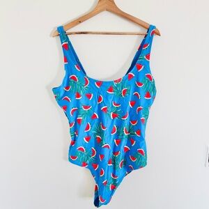 Old Navy One-Piece Swimsuit in Blue Watermelon Print